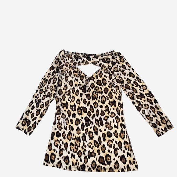Guess Animal Print Top with Cut-Out Design - Picture 1 of 6